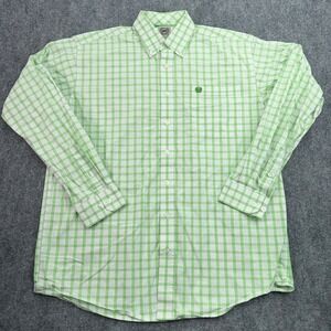 Cinch Shirt Mens Medium‎ Green Plaid Long Sleeve Button Down Western